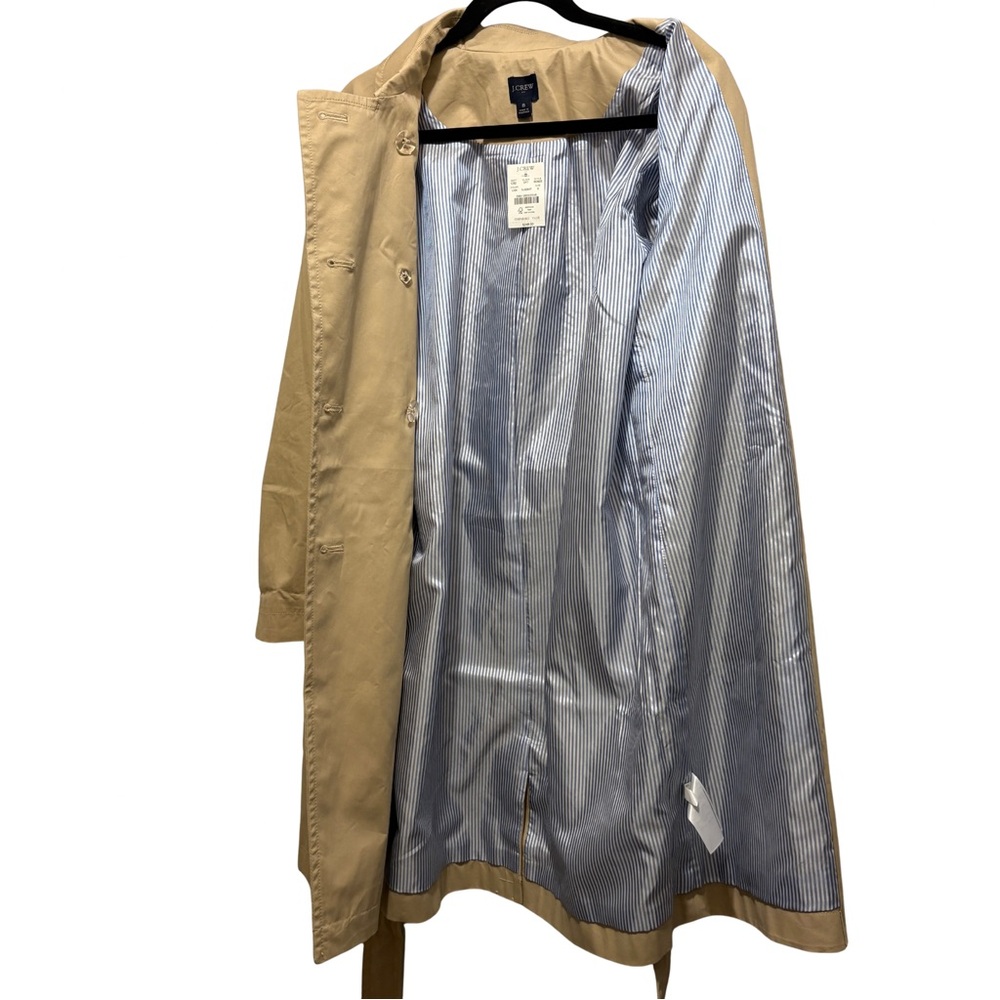 NWT J.Crew Factory Light Khaki Trench Coat Size 8, Classic Neutral Preppy BO622 - Picture 7 of 12